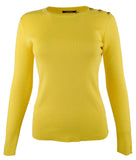 Lauren Ralph Lauren Women's Button Shoulder Knit Sweater-Y-XL