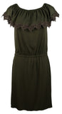 Michael Kors Women's Lace Trimmed Off Shoulder Dress