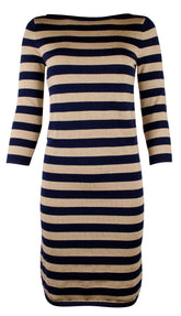 Lauren Ralph Lauren Women's Petite Striped Metallic Sweater Dress