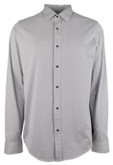 Michael Kors Men's Stretch Gingham Slim Fit Long Sleeve Shirt Blck XX-Large Black