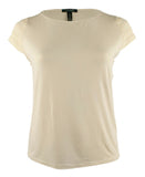 Lauren Ralph Lauren Women's Plus Size Pintucked Cap Sleeve Shirt Top MC 1X