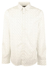 Men's Slim Fit Micro Dot Print Long Sleeves Shirt-DE-X-Large