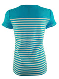 Lauren Ralph Lauren Active Women's Short Sleeve Striped Mesh Yoke Top