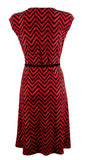 Lauren Ralph Lauren Women's Plus Size Chevron-Print Cap Dress-M-2X