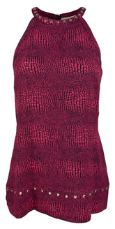 Michael Michael Kors Women's Printed Studded Halter Top