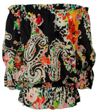 Ralph Lauren Women's Petite Shirred Ruffle On/Off Shoulder Ruffle Top
