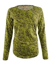Michael Kors Women's Long Sleeve Shirred Crackle Print Top