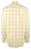 Bugatchi Men's Plaid Classic Fit Long Sleeve Shirt Medium Lemon