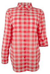 Michael Kors Women's Checked Button Down Shirt S S