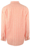 Camisa de lino a cuadros Ventana de manga larga para hombre de Tommy Bahama en coral oscuro medio