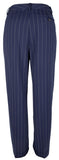 Lauren Ralph Lauren Women's Petite Pleated Pinstripe Twill Straight Pants 14P French Navy