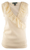 Ralph Lauren Women's Petite Faux Wrap Lace Tank Top Shirt NT PL