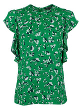 Lauren Ralph Lauren Women's Petite Floral Georgette Ruffle Sleeve Top GM PM