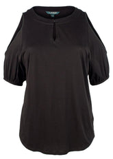 Ralph Lauren Women's Plus Size Cold-Shoulder Keyhole Top-PB-2X