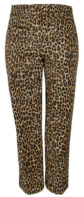 Michael Kors Women's Plus Size Cheetah Print Stretch Twill Pants