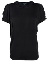 Lauren Ralph Lauren Women's Petite Cutout Button Shoulder Jersey Top