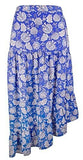 Vince Camuto Women's Asymmetrical Paisley Tiered Maxi Skirt Blue