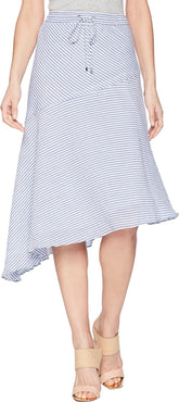 Lauren Ralph Lauren Women's Asymmetrical Stripe Midi Skirt
