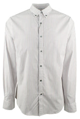 Michael Kors Striped Slim Fit Stretch Long Sleeve Shirts Merlot XXL
