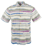 Camisa de manga corta Tommy Bahama Hazy Horizons IslandZone para hombre, talla Grand Canal (talla pequeña)