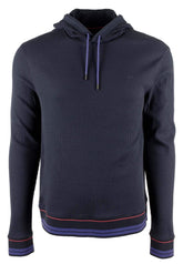 Michael Kors Men's Long Sleeve Knit Pullover Top Hoodie Navy Medium