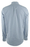 Michael Kors Men's Gingham Slim Fit Long Sleeve Shirt MBL XL Marine Blue