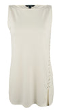 Lauren Ralph Lauren Lace-Up Ponte Tank Top (Herbl Milk, Medium)