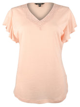 Lauren Ralph Lauren Women's Petite Flutter Sleeve Jersey Top (Pale Pink,...