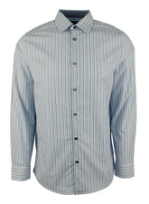 Michael Kors Men's Tailored Fit Striped Long Sleeve Dress Shirt WM S