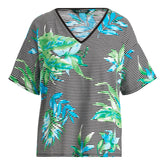 Lauren Ralph Lauren Women's V Neck Striped T Shirt