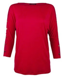 Lauren Ralph Lauren Women's Button Sleeve Blouse Top