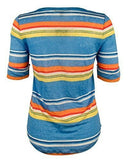 Lauren Ralph Lauren Women's Plus-size Striped Linen Tee Shirt-BM-3X