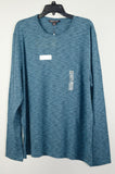 Customer Return Michael Kors Men's Cotton Blend Crew Long Sleeve Shirt Washed Teal 2XL