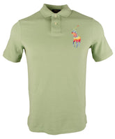 Men's Fancy Polo Print Classic Fit Polo Shirt Green Small