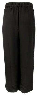 Eilen Fisher Women's Plus Size High Waist Pleated Wide Leg Silk Pants Black 3X