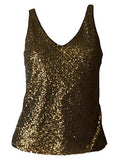 Ralph Lauren Women's Metallic Gold V Neck Tank Top 6P