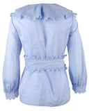 Camisa cruzada de algodón festoneada Tory Burch - WPM-8