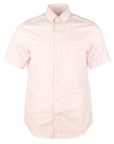 Southern Tide Erkek Kısa Kollu Lucayan Gingham Intercoastal Gömlek Taze Pembe Küçük