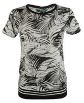 Customer Return Ralph Lauren Women's Plus Palm Linen Blend Short Sleeve Shirt 1X