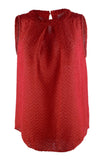 Michael Kors Women's Sleeveless Jacquard Pleated Textured Top