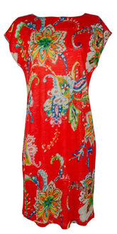 Customer Return Lauren Ralph Lauren Women's Petite Floral Print Midi Shift Dress-OM-PXS