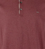 Michael Kors Men's Greenwich Cotton Long Sleeve Polo Shirt MHthr X-Large