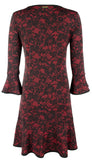 Michael Kors Women's Lace Print Bell Sleeve Dress