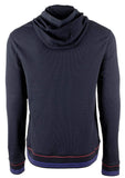 Michael Kors Men's Long Sleeve Knit Pullover Top Hoodie Navy Medium
