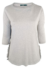 Lauren Ralph Lauren Women's Ruffle Trim Striped Sweater
