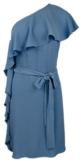 Michael Kors Women's Flounce Ruffle One Shoulder Dress Bbry 8