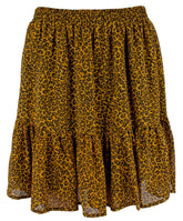 Michael Kors Women's Leopard Print Georgette Ruffled Mini Skirt MGld Small