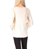 Michael Kors Women's Patterned V Neck Tie Sleeve Top Blouse Small