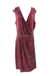 Ralph Lauren Women's Plus Size Cap-Sleeve Belted Floral-Print Dress-BMM-2X