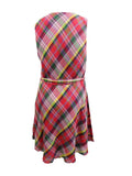 Ralph Lauren Women's Crinkle Surplice V Neck Sleeveless Waist Dress